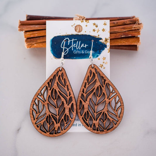 Leaf Wood Earrings