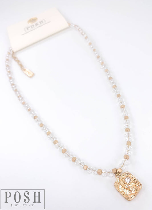 Crystal & Gold Bead Necklace