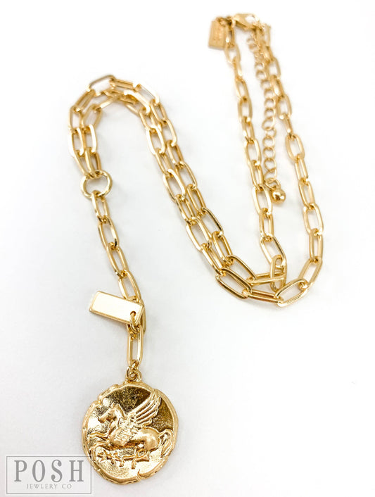 Y Chain w/ Coin Drop Pendant