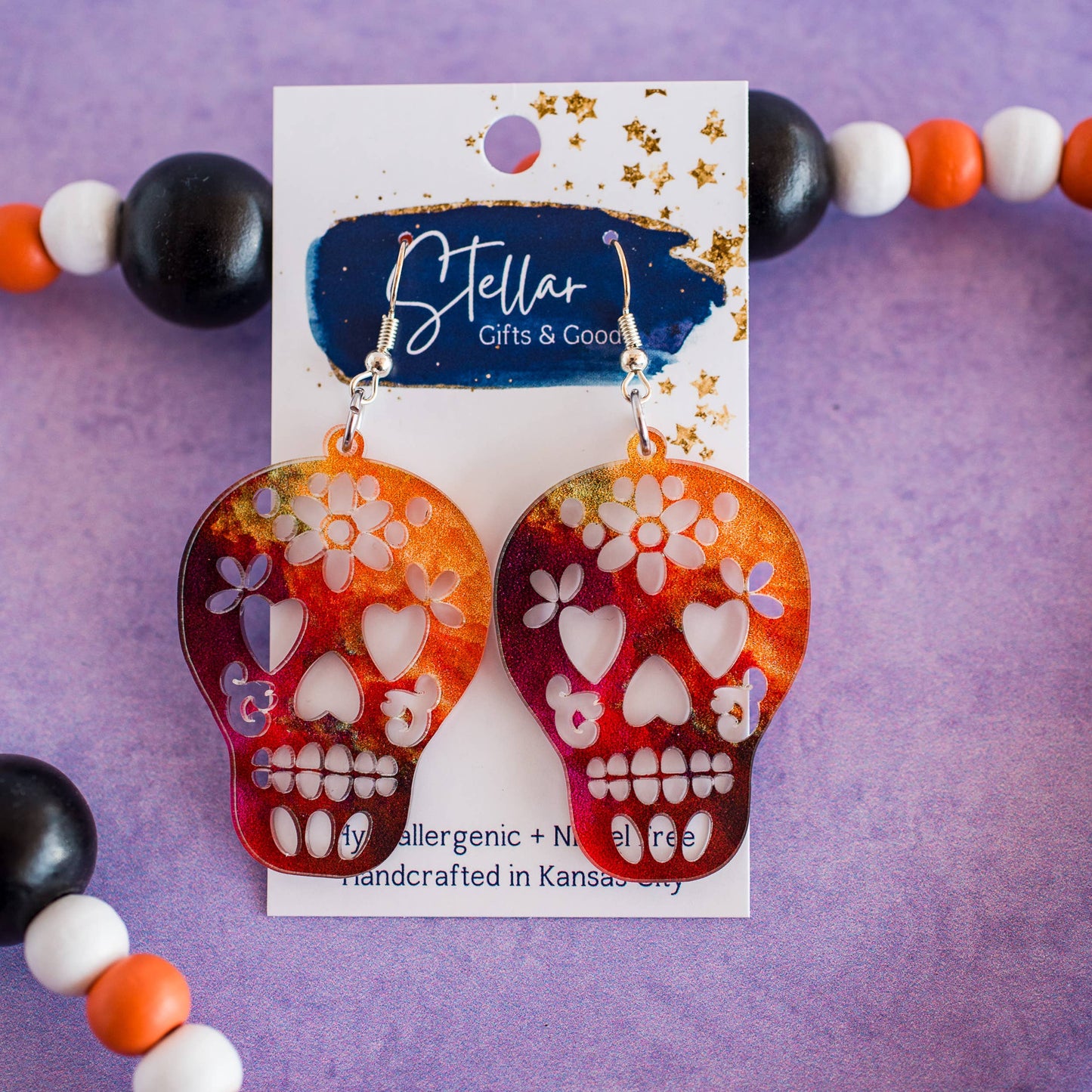 Multicolor Skull Earrings