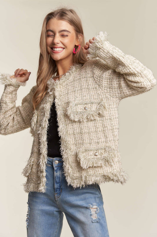 Lurex Tweed Sweater Blazer