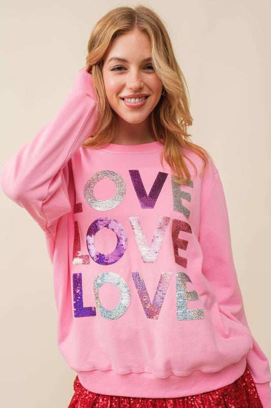 LOVE Sequin Sweatshirt