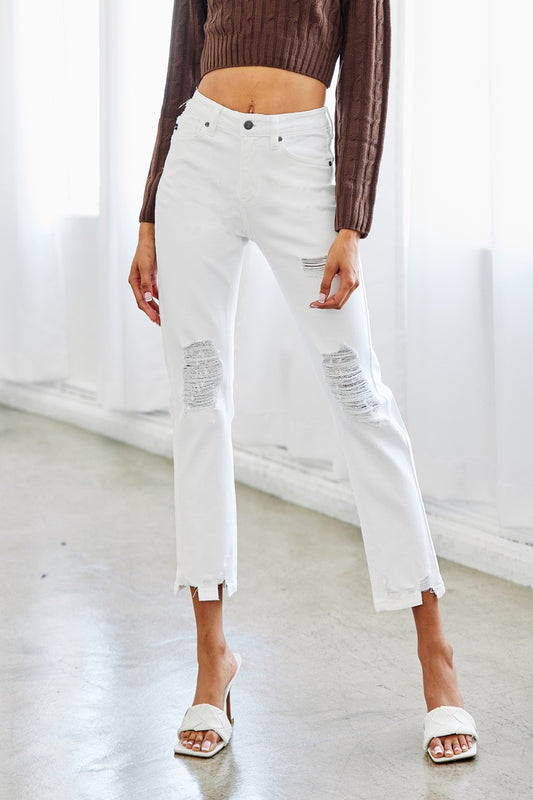 KanCan White Slim Straight Jeans