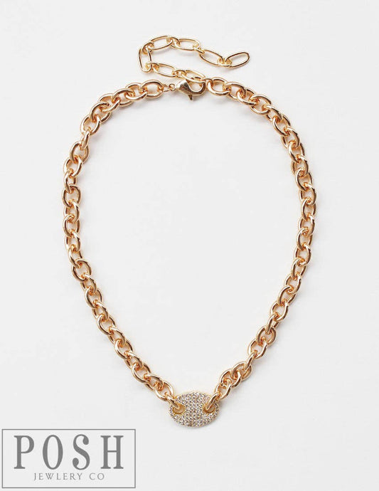 Chain w/ Oval Charm Necklace