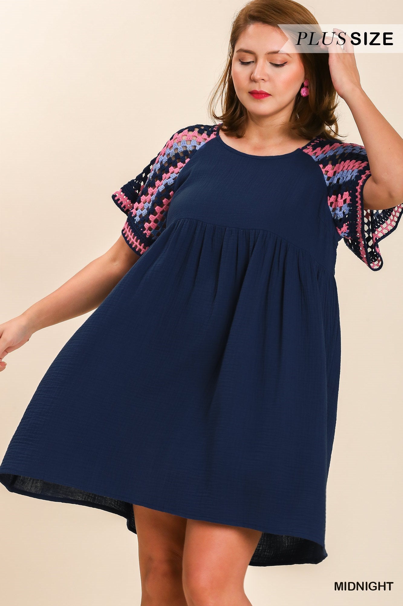 Plus size gauze on sale dresses with sleeves